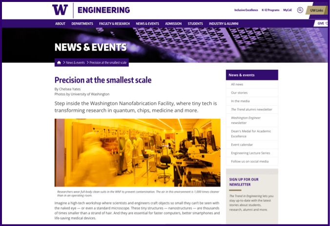 Screenshot of an online news story